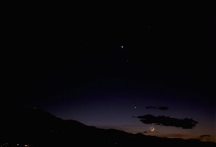 Planets and Crescent Moon Over Pikes Peak, May 13